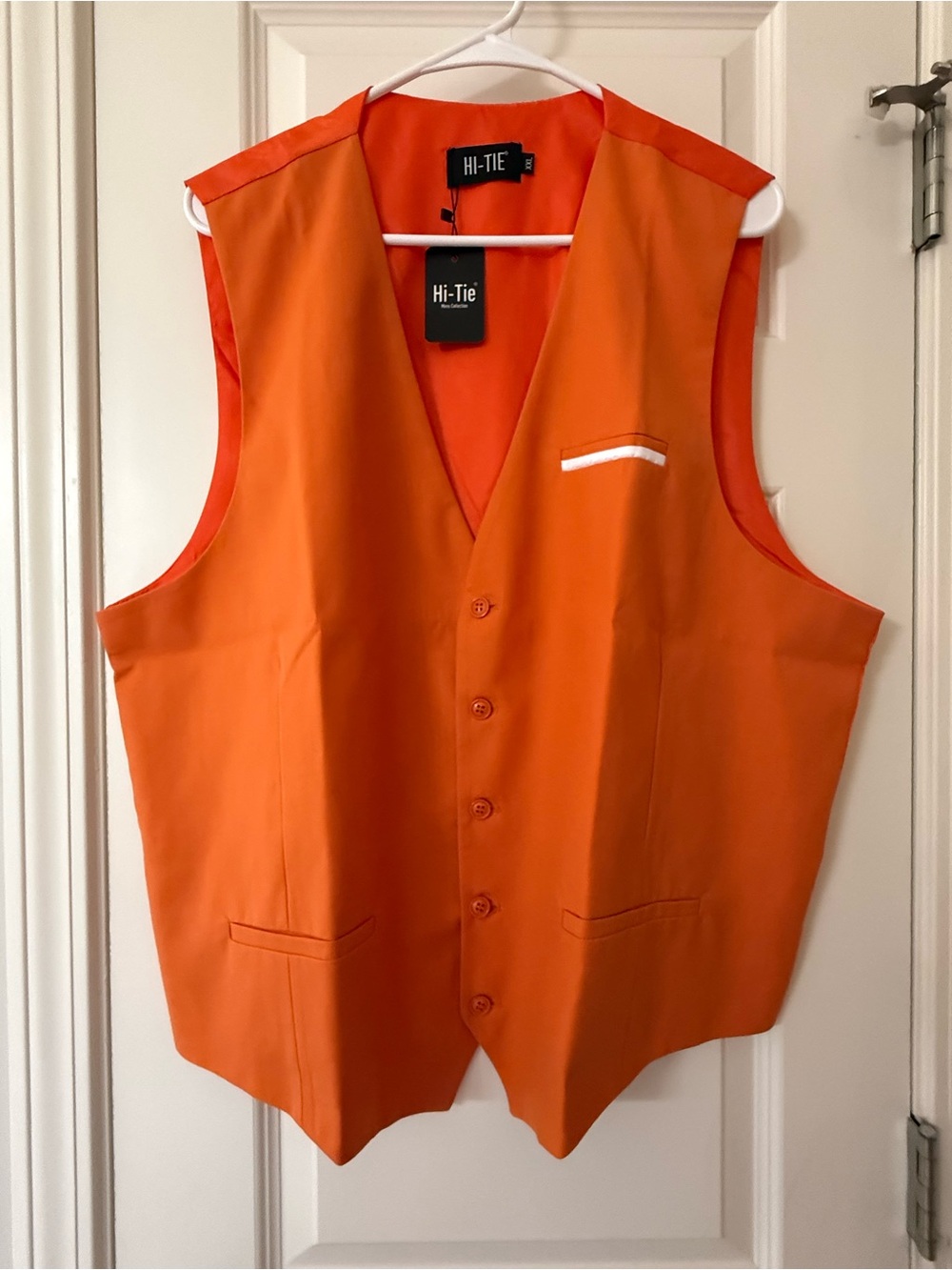 Hi-Tie Men's Orange Dress Vest Size XXL New With Tags